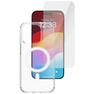 Immagine di 4Smarts 360 Protection Set Backcover per cellulare Apple iPhone 15 Pro Max Trasparente Carica induttiva