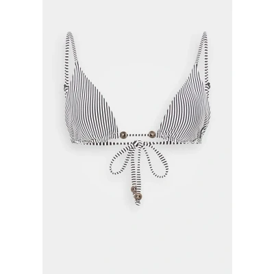 Immagine di KARL Lagerfeld IKON Stripe Triangle Bikini pezzo sopra, Donna, Taglia: Large, White/black