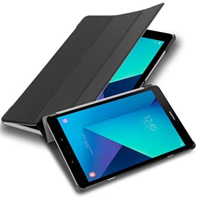 Immagine di Cadorabo Custodia Tablet per Samsung Galaxy Tab S3 (9.7&quot; Zoll) SM T820N / T825N in NERO SATIN Copertura Protettiva Molto Sottile di Similpelle Stile Libro CON Auto Wake Up e Funzione Stand