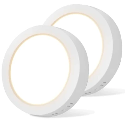 Immagine di Aigostar Plafoniera LED, 12W Equivalente a 108W, alta luminosità, IP20 1300LM, Lampada da Soffitto per Bagno Cucina Corridoio e Balcone, dritta 3000K Luce Bianca Calda, Ø17.4cm,2pcs