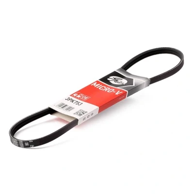 Immagine di GATES Micro V 3PK753 Cinghia Poly 753 3 Poliestere, EPDM (Etilene Propilene Diene Caucciù) RENAULT: CLIO 2, Kangoo I, I Express
