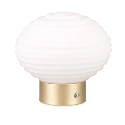 Immagine di Reality Leuchten Lampada LED da tavolo Earl, ottone/opal, altezza 14,5 cm, vetro
