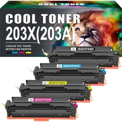 Immagine di Cool toner Cartuccia compatibile per HP 203X 203A CF540X CF540A Color Laserjet Pro MFP M281fdw M281fdn M280nw M281cdw M254dw M254nw M254dn (nero, ciano, giallo, magenta,