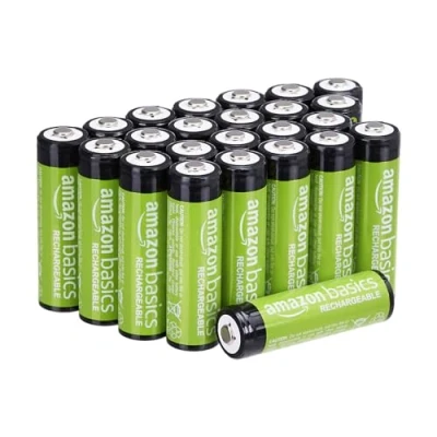 Immagine di Amazon Basics Alcalino Batterie ricaricabili AA (confezione da 24), NiMh, 2000 mAh, pre caricate
