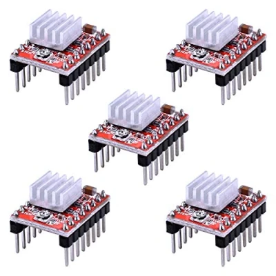 Immagine di WJMY A4988 Stepper Motor Driver Module 5 pz Con Mini Dissipatore Di Calore Compatibile Stampante 3D RepRap