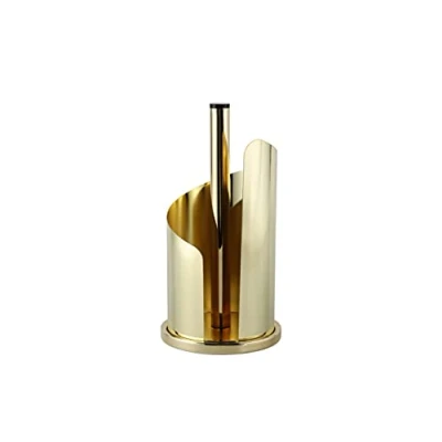 Immagine di ECHTWERK Portarotolo da cucina, per asciugamani di carta, in acciaio inox, facile strappare, usare, verticale, robusto, Edizione oro, 15,5 x 33 cm