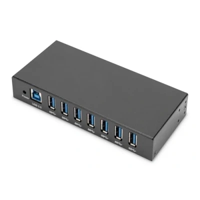 Immagine di Digitus DA 70258 1 7 Porte Hub USB 3.0 Per applicazioni industriali, Contenitore in metallo, Con LED di stato, utilizzo interno ed esterno, Controllabile