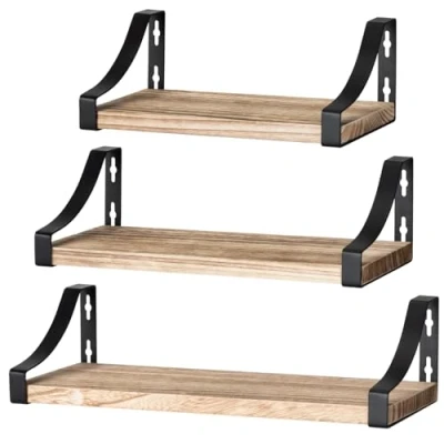 Immagine di Pipishell Mensole da Muro, Set di 3 Mensola Parete in legno, Profondità lunghezza 42/36/29 cm per camera letto, soggiorno, cucina, ufficio a casa, lavanderia, ecc.