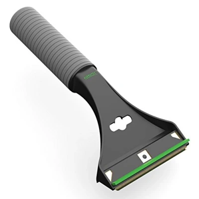 Immagine di AUPROTEC Raschietto per Ghiaccio con Lama Convessa di Ottone Manico Morbido Antiscivolo e Lamina Gomma AX 1 Nero Verde