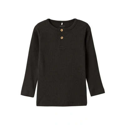 Immagine di NAME IT NMMKAB LS Top Noos Maglia a Maniche Lunghe, Black, 110 Bambini e Ragazzi