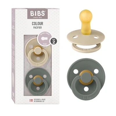 Immagine di 2 Succhietti BIBS Colour Round Vanilla/Pine