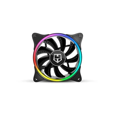 Immagine di NOX XTREME PRODUCTS Hummer X FAN NXHUMMERXFAN Ventilatore PC 120 mm, doppio anello LED ARGB Rainbow, ultra silenzioso con cuscinetti in gomma antivibrazione, grande flusso d&#039;aria, 3 pin