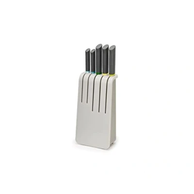 Immagine di Joseph Duo Set di Coltelli da Cucina Professionali con Ceppo, Lama 9 20 cm in Acciaio Inox, Coltello Santoku, Coltetto Chef, Manico Nero/Multicolore, 5 Pezzi