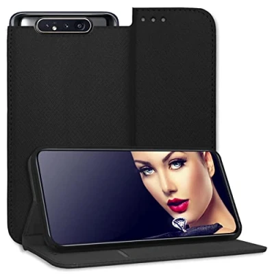 Immagine di mtb more energy® Custodia Cover Bookstyle per Samsung Galaxy A80 (SM A805, 6.7&#039;&#039;) Nero Pelle Sintetica Portafoglio Protettiva Wallet Case