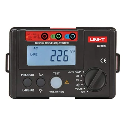 Immagine di UNI T UT582+ Digital RCD (ELCB) Tester AUTO RAMP Leakage Circuit Breaker Meter with Mis Operation Buzzer