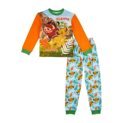 Immagine di Disney Pigiama per bambini a tema re Leone, Simba Pjs ragazzi e ragazze, regalo del leone bambini, Arancione, 5 6 Years