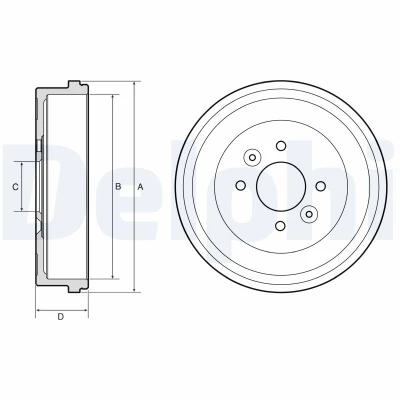Immagine di DELPHI BF658 Freni a Tamburo senza anello sensore ABS 260mm RENAULT: Clio V Hatchback
