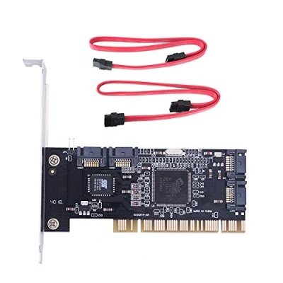 Immagine di Widybord Scheda di espansione interna con 4 porte PCI SATA Controller due cavi SATA, per PC desktop, supporto disco rigido