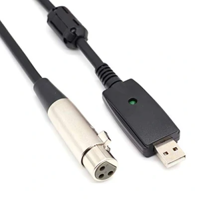 Immagine di SiYear Cavo per microfono USB, convertitore da USB maschio a XLR femmina 3 pin audio studio adattatore Adattatori strumenti Registrazione Karaoke Canto o microfoni
