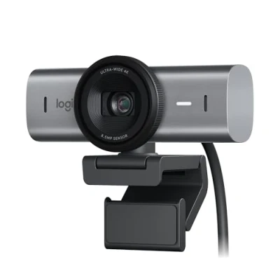 Immagine di Logitech MX Brio per collaborazione e streaming Ultra HD 4K, 1080p a 60 FPS, due microfoni con riduzione del rumore, Show Mode, USB C, copertura webcam, Microsoft Teams, Zoom, Google Meet, Grafite