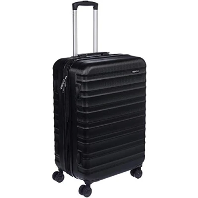 Immagine di Amazon Basics Valigia Trolley rigido con rotelle girevoli, 68 cm, Nero