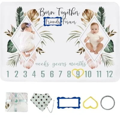 Immagine di wocharm Coperta per neonati, con numeri floreali, ideale come regalo neonati e ragazze, prismatica