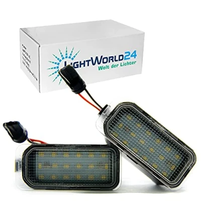 Immagine di Lightworld24 Set di 2 luci LED per targa F ord Fiesta Focus C Max Mondeo Galaxy S Kuga J Aguar XJ XF 18 SMD Xenon