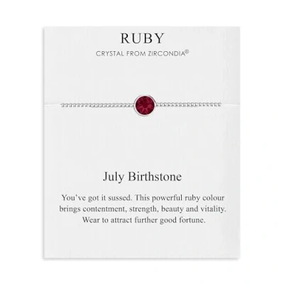 Immagine di Philip Jones Bracciale Birthstone di luglio (Rubino) Creato con Cristalli Zircondia®