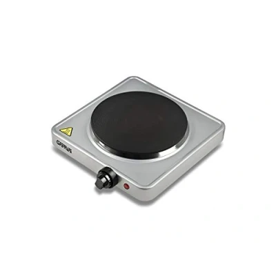Immagine di G3 Ferrari G10121 Caldone Piastra Portatile Elettrica, 1500W, 5 livelli di regolazione temperatura, in ghisa 18.5 cm, Potente e versatile ottimo per campeggio, Spia accensione, Argento
