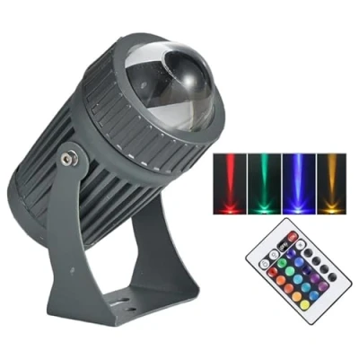 Immagine di Faretti A LED Proiettori Fascio Stretto Da 10W, For Illuminazione Remota Impermeabili IP67, RGB Con Faretto Rotazione Controllo Remoto Luci Angolo Del Regolabile(RGB,10W(D