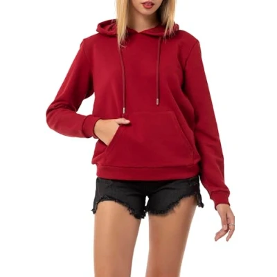 Immagine di Red Bridge Felpa da donna con cappuccio Premium Basic, bordeaux, S