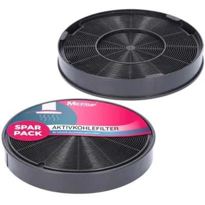Immagine di 2x filtro ai carboni attivi Ø 200 mm, EFF62, set di 2 pezzi per cappa aspiranti adatto a carbone Franke 112.0016.755, AEG 9029793578, Siemens 00748732, Miele 6532971