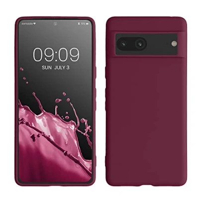 Immagine di kwmobile Custodia Compatibile con Google Pixel 7 Cover Back Case per Smartphone in Silicone TPU Protezione Gommata viola bordeaux