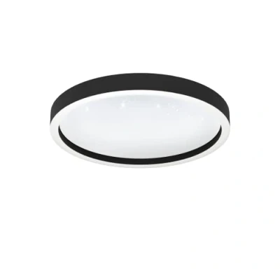 Immagine di Eglo connect.z Smart Home plafoniera LED Montemorelos Z con effetto cristallo, ZigBee, app e controllo vocale Alexa, bianco caldo freddo, RGB, dimmerabile in nero, Ø 42 cm