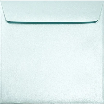 Immagine di Netuno 25 buste da lettera perlate quadrate blu azzurro 15,6 x cm 120g Majestic Damask Blue colorate carta perlescente per partecipazioni inviti matrimonio compleanno battesimo Natale