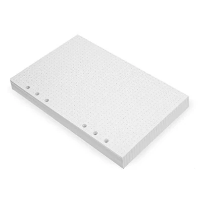 Immagine di WANDERINGS fogli A5 per Taccuini a 6 anelli Colore Avorio, Sciolti, Ricariche di Carta Compatibili con Filofax, Fori, 200 Pagine 100 bianche Punti 21x14.2cm