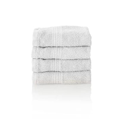 Immagine di Glart Set di asciugamani premium in spugna,composto da 4 per gli ospiti 30x50 cm, bianco