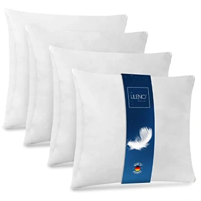 Immagine di Lileno Home Set da 4 cuscini in piuma, 60 x cm, per dormire, letto perfetti chi soffre di allergie e bambini, ciascuno con imbottitura piuma 850 g