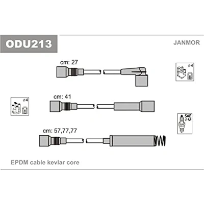 Immagine di JANMOR ODU213 Kit Cavi Accensione OPEL: Calibra A, Corsa A TR
