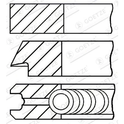 Immagine di GOETZE ENGINE 08 140700 00 Kit Fasce Elastiche 86 FORD: Transit Mk5 Camion pianale/Telaio