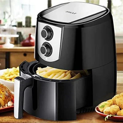 Immagine di Bakaji Friggitrice ad Aria Calda Senza Olio Airfryer 4,4 Lt Frigge Cuoce Arrostisce in modo Naturale e Salutare Potenza 1400W con Timer Regolazione Temperatura