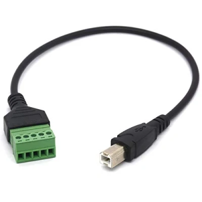 Immagine di OpenII cavo per stampante senza saldatura, USB B a 5 pin con schermo vite terminale di estensione trasmissione dati estesa (da tipo pin)