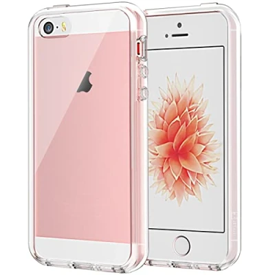 Immagine di JETech Cover per iPhone SE (2016 Modello), 5s e 5, Anti Ingiallimento Custodia con Paraurti Assorbimento degli Urti Graffio (Trasparente)