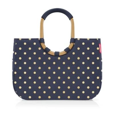Immagine di reisenthel Loopshopper L Borsa robusta con pratici scomparti in bottiglie PET riciclate, design affascinante e impermeabile, Frame Metallic Dots Blue,