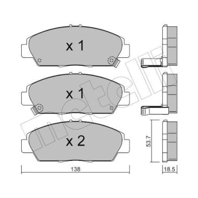 Immagine di METELLI 22 0172 0 Kit pastiglie freno con segnalatore acustico usura HONDA: PRELUDE V, 4, ACCORD 5