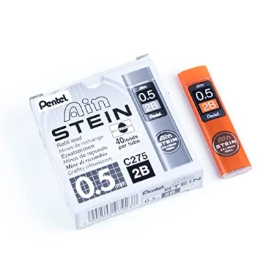 Immagine di Pentel C275 2BO Ain Stein Mine sottili, spessore tratto 0,5 mm, durezza 2B, 40 pezzi per barattolo