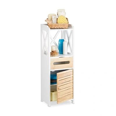 Immagine di Relaxdays 10020974 Armadietto 5 Ripiani, Piccolo, Multiuso, Mobile da Bagno, Scaffale Cucina, Bianco
