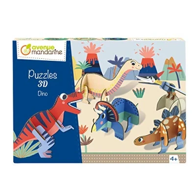 Immagine di Avenue Mandarine PU016C Puzzle 3D, Dinosauri 5 Personaggi da a 10 pezzi assemblare educativo partire dai 4 anni