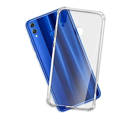 Immagine di mtb more energy® Custodia Crystal Armor per Honor 8X (6.5&#039;&#039;) Hard PC Back &amp; Soft Silikon Bumper Angoli rinforzati Trasparente TPU Case Cover