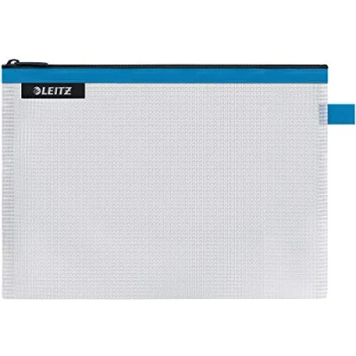 Immagine di Leitz WOW Busta da Viaggio, Resistente all&#039;Acqua, Trasparente, Adatta per Organizzare Piccoli Oggetti, Formato M (A5), Blu